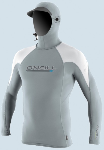 O'neill O'Zone L/S Hooded Lycra (coolgry/wht/wht)