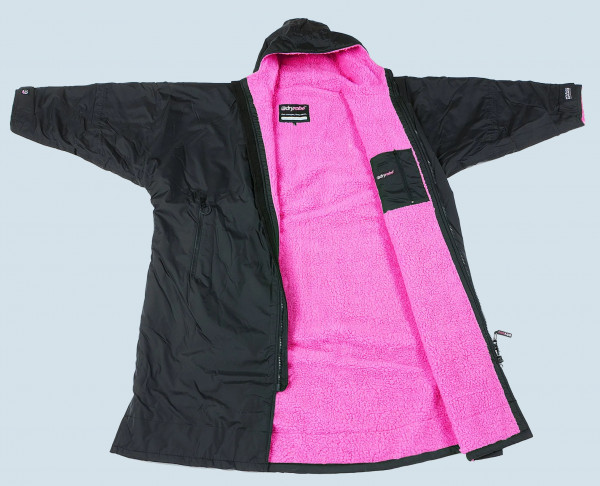 Dryrobe Advance Long Sleeve Poncho (black/pink)
