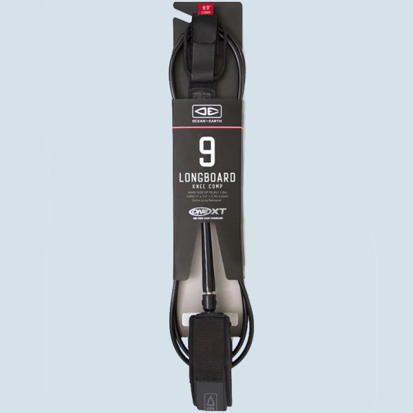 Ocean Earth Premium One-XT Longboard Knee Comp Leash 9ft (black)