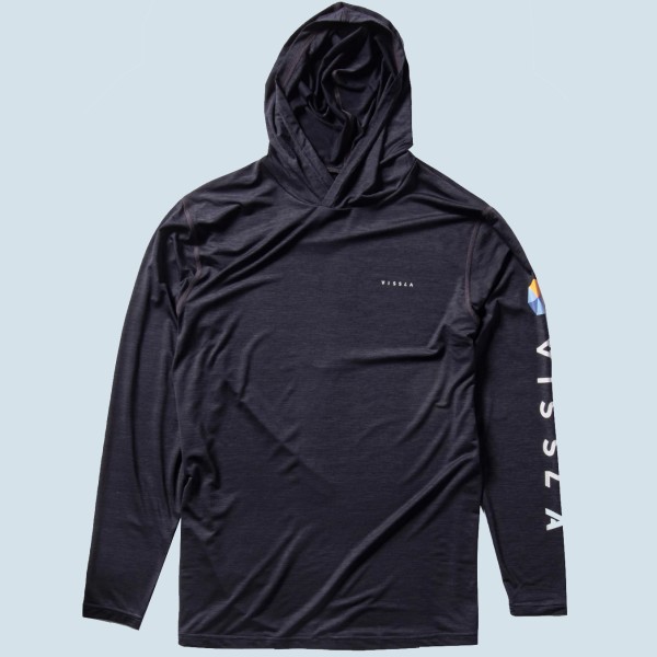 Vissla Twisted Eco Hooded L/S Surf Shirt (black heather)