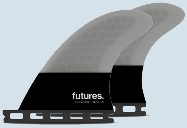 Futures QD2 4.00 Flat Honeycomb Quad Rear Fin Set