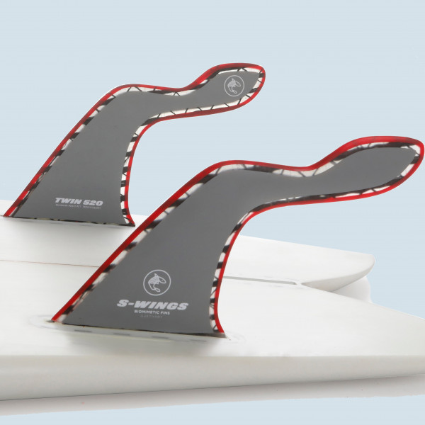 S-Wings SW 520 red carbon Twin Fin Set (Dual Tab )